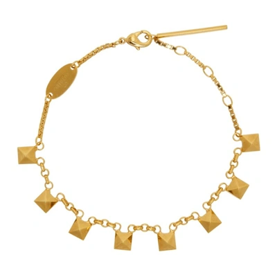 Shop Valentino Chain Rockstud Bracelet In Cs4 Gold 18