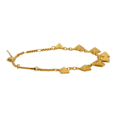 Shop Valentino Chain Rockstud Bracelet In Cs4 Gold 18