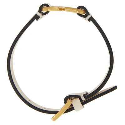 Shop Valentino Calfskin Vlogo Bracelet In I16 Light Ivory