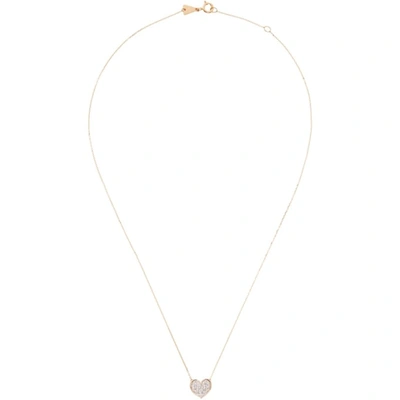 Shop Adina Reyter Gold Pavé Folded Heart Necklace