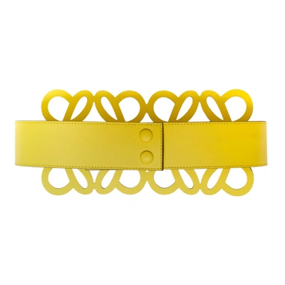 Shop Loewe Anagram Cut-out Belt In 8100 Yellow