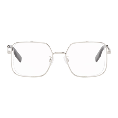 Shop Mcq By Alexander Mcqueen Silver Metal Square Glasses In 001 Silver