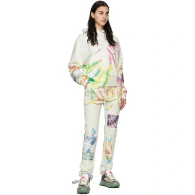 Shop Amiri White Tie Dye Art Patch Hoodie In Multi