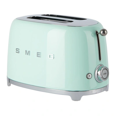 Shop Smeg Green Retro-style 2 Slice Toaster In Pastel Green