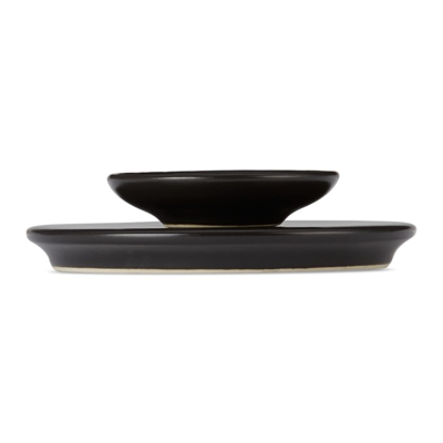 Shop Marloe Marloe Black Vanity Plate Set In Charcoal Matte