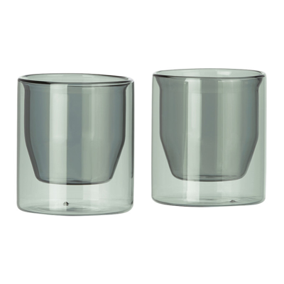 Shop Yield Grey Double Wall Glasses Set, 6 oz In Gray