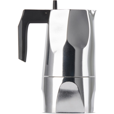 Shop Alessi Silver Ossidiana Espresso Maker, 0.16 Qt In Stainless Steel