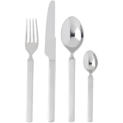 Shop Alessi Silver Dry 24-piece Cutlery Set In Stainless Steel