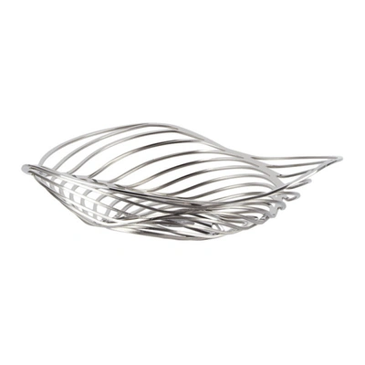 Shop Alessi Silver Trinity Center Piece In Stainless Steel