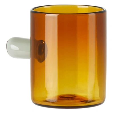 Shop Sticky Glass Brown & Grey Scribble Dash #1 Cup In Amber