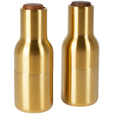 Shop Menu Gold Norm Architects Edition Walnut Bottle Grinders In Brushed Brass