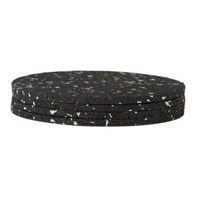 Shop Slash Objects Black Round Coaster Set In Speckled Black