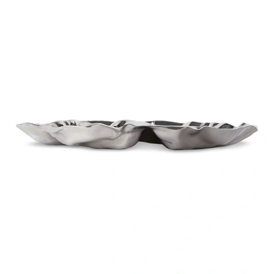 Shop Alessi Silver Pepa Appetizer Tray In Stainless Steel