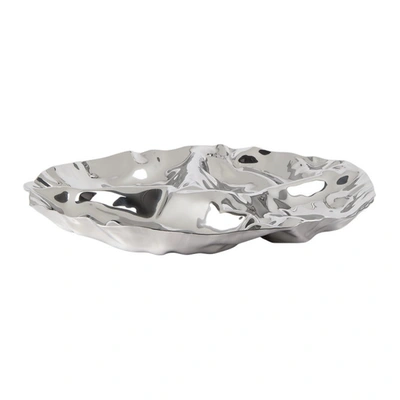 Shop Alessi Silver Pepa Appetizer Tray In Stainless Steel