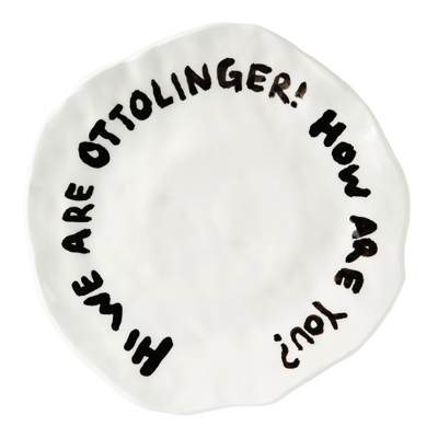 Shop Ottolinger Ssense Exclusive White Introduction Plate In White/black