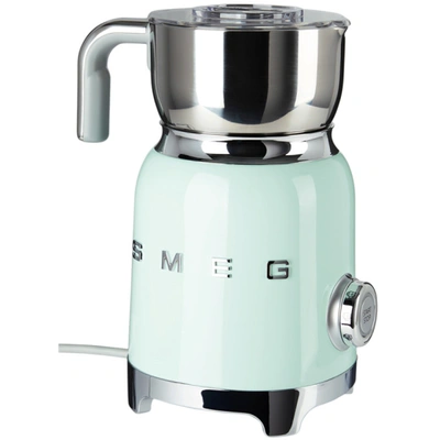 Shop Smeg Green Retro-style Milk Frother In Pastel Green