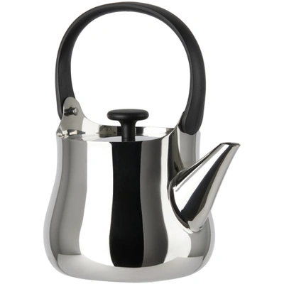 Shop Alessi Silver Cha Tea Pot In Stainless Steel