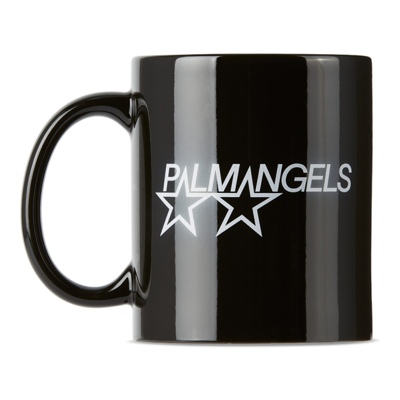 Shop Palm Angels Black Racing Stars Coffee Mug In Black White