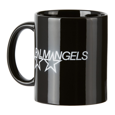 Shop Palm Angels Black Racing Stars Coffee Mug In Black White