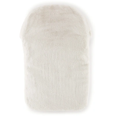 Shop Versace Baby Off-white Faux-fur Nest Sleeping Bag In 2w110 White+gold