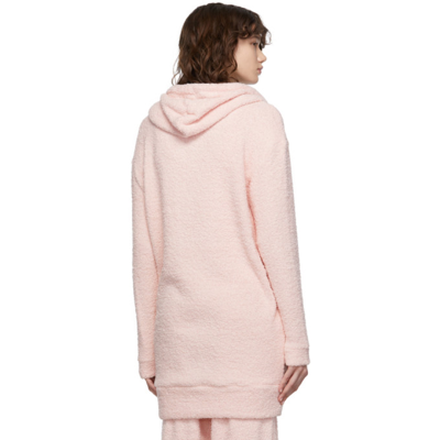 Shop Calvin Klein Underwear Pink Plush Lounge Hoodie In 690 Barelypink