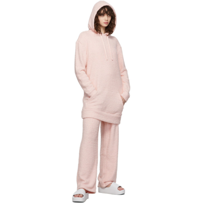 Shop Calvin Klein Underwear Pink Plush Lounge Hoodie In 690 Barelypink