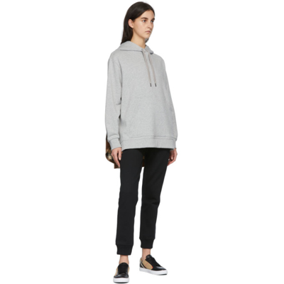 Shop Burberry Grey Betty Oversized Hoodie In Pale Grey Melange