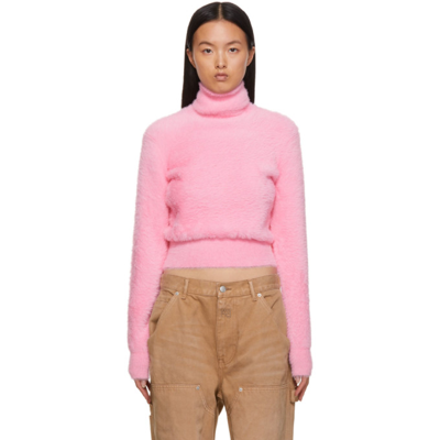Alexander Wang T Eyelash Knit Turtleneck Jumper In Prism Pink | ModeSens