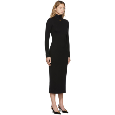 Shop Dolce & Gabbana Black Jersey Dg Logo Dress In N0000 Nero