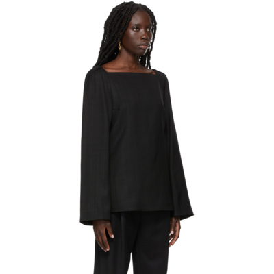 Shop Totême Square Neck Blouse In 200 Black