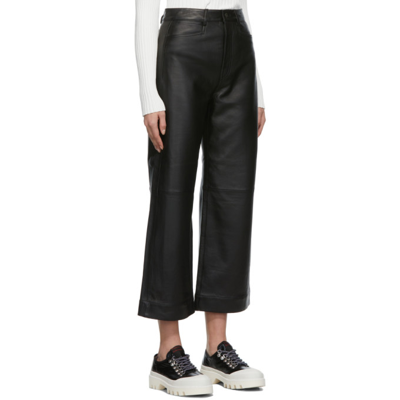 Shop Proenza Schouler Black  White Label Culotte Leather Pants In 001 Black