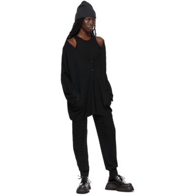 Shop Totême Cashmere Cable Knit Lounge Pants In 200 Black
