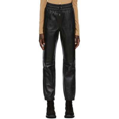 Shop Stand Studio Black Leather Cuffed Justice Lounge Pants In 89900 Black