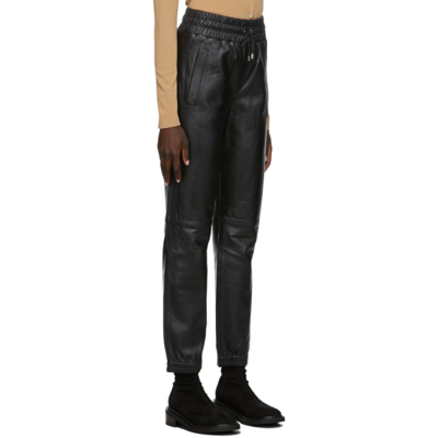 Shop Stand Studio Black Leather Cuffed Justice Lounge Pants In 89900 Black