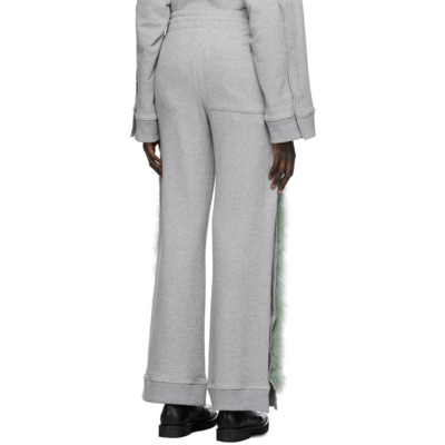 Shop Dries Van Noten Grey Feathers Lounge Pants In 813 Grey Melange