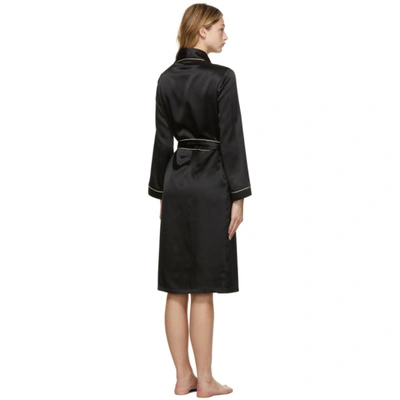 Shop Agent Provocateur Black Silk Contrast Robe