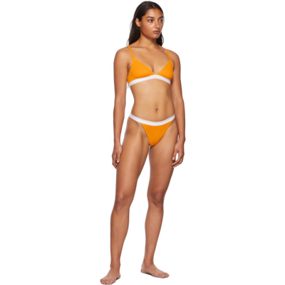 Shop Heron Preston For Calvin Klein Orange Season 2 High-leg Thong In 710 Sunflower