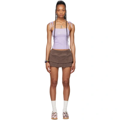 Shop Im Sorry By Petra Collins Ssense Exclusive Brown Ruffled Dancer Miniskirt