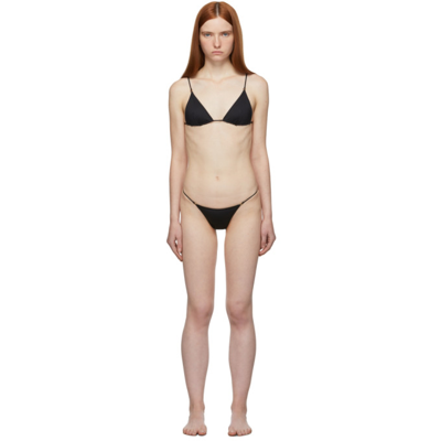 Shop Stella Mccartney Black Sculpted Plunge Bikini In 001 Black