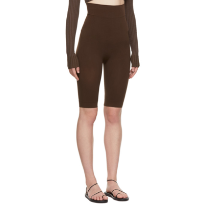 Shop Adamo Brown Seamless Sculpting Shorts In 003 Nude