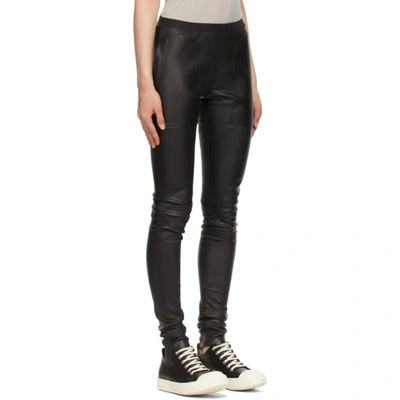 Shop Rick Owens Black Stretch Leather Trousers In 09 Black