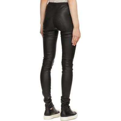 Shop Rick Owens Black Stretch Leather Trousers In 09 Black