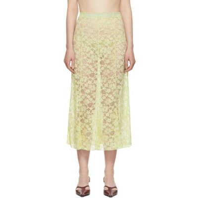 Shop Ichiyo Ssense Exclusive Green Lace Long Skirt In Pale Green
