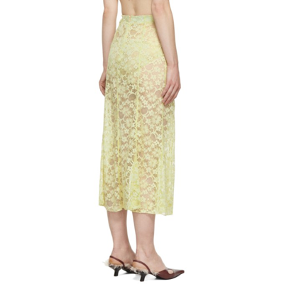 Shop Ichiyo Ssense Exclusive Green Lace Long Skirt In Pale Green