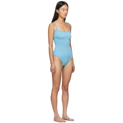 Shop Hunza G Blue Pamela One-piece Swimsuit In Sky Blue