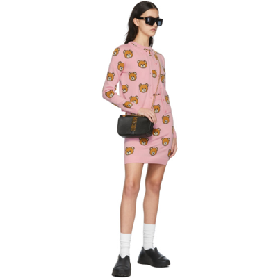 Shop Moschino Pink Wool All Over Teddy Bear Short Skirt In A2224 L Pin