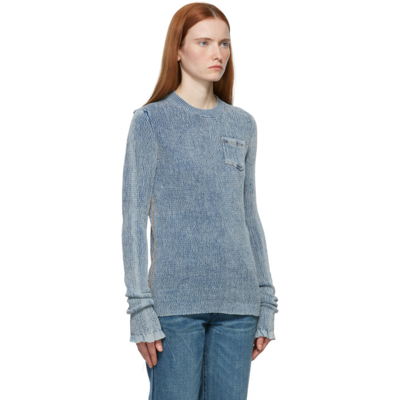 Shop Acne Studios Blue Demim Wash Sweater In Aal Denim Blue