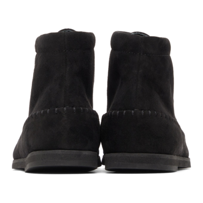 Shop Totême Suede High Top Moccasins In 200 Black