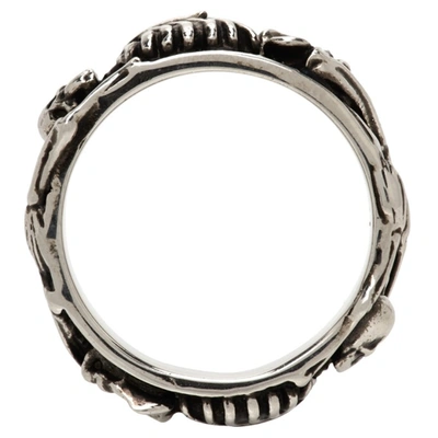 Shop Alexander Mcqueen Silver Dancing Skeleton Ring