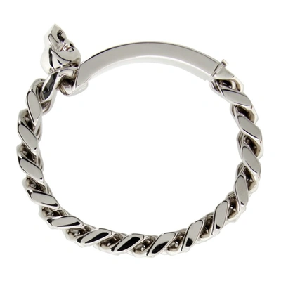 Shop Alexander Mcqueen Silver Identity Chain Bracelet In Silver-plated Brass
